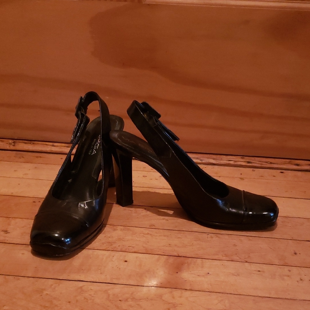 Via Spiga Black Slingback Heels
